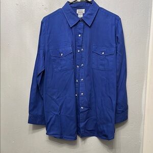 Only Necessities Blue Casual Button Down Shirt